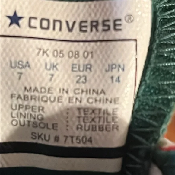 Christmas Candy Cane Converse  All Star High top kids 7 - Picture 9 of 10